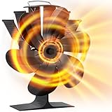 DZKKIUR Kaminventilator ohne Strom – 6-Blatt Ofenventilator, wärmebetriebener Ventilator für Kamin, Holzofen & Ofenheizung, leise...