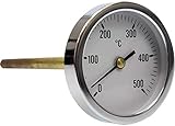 Ofenthermometer für Holzofen, Skala von 0 bis 500 ºC, mit Scheide oder 30 cm. Ø6,5 cm