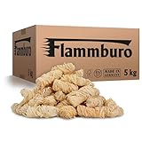 FLAMMBURO (5kg = ca. 400 Stück) Anzündwolle für Kamin, Ofen und Grill – Ökologischer Holzanzünder, Kaminanzünder,...