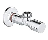 GROHE | Sicherungstechnik - Eckventil | mit selbstdichtendem Anschlussgewinde, Wandanschluss 1/2 Zoll mit Schubrosette, Abgang 1/2 Zoll...