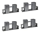 Baumarktplus 4x Holzstapelhilfe Feuerverzinkt für Kanthölzer 70x70mm / 40x60mm Stapelhilfe Holzstapelhalter Brennholz Kaminholz...