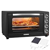 Steinborg® Mini Backofen 60 Liter mit Umluft & Drehspieß, 2000W Tischbackofen groß XXL, 100–230°C, 60 Min Timer, Ober-/Unterhitze...