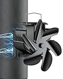 Signstek Ofenventilator, Holz Kaminventilator, Magnetisch Rohrventilator, Rohr Ofenventilator ohne Strom, 6 Blättriger Kaminlüfter am...