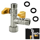 WENRERO G1/2' T-Adapter Adapterventil Messing Umstellventil G 1/2' Duscharm Umschaltventil 3 Wege Umschaltventil Dusche Adapter mit 3...