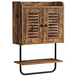 HOOBRO Medizinschrank, Badezimmerschrank, Wandschrank für Badezimmer, Küchenschrank, Badschrank mit Fensterläden und Handtuchhalter,...