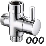 PERFETSELL 3 Wege Umschaltventil Dusche 20mm G 1/2' Absperrventil Ventil Umschalter Umstellerventil Messing Brause Adapter Chrom...