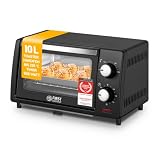 TZS First Austria - Minibackofen 10L 800W - Mini Backofen stufenlose Temperaturregelung bis 230°C - Miniofen 60 Min. Timer, 2...