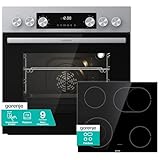 Gorenje Einbau-Herd-Set Inox Air Set mit Glaskeramik-Kochfeld, Heißluft, 73L, 250° max. Ofentemperatur, MultiAir Technologie, 9...