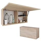 PLATAN ROOM Badschrank 80/120 / 160/200 / 240 breit Badmöbel Badezimmer Klapphängeschrank Schrank Hochglanz Matt Weiß (Sonoma Eiche,...