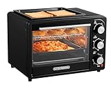 3in1 Mini Backofen 20 Liter mit Konvektion inkl. Warmhalteplatte | 2 Backbleche + Grillrost | Minibackofen | Pizza-Ofen | zuschaltbare...