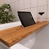 Handgefertigte Badewannenablage Holz ∣ 75 x 20 cm ∣ Tablet Halterung ∣ Entspannung und Luxus für Badezimmer Deko mit dem...