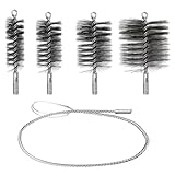 BUERPINKING Rohrbürste, 5 Stück Ofenrohrbürste, Kaminbürste 30mm 50mm 80mm 150mm, Kaminbesen, Schornsteinfeger Bürste