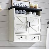 AetherWood Badezimmer-Wandschrank, Landhausstil, 24 Zoll breit, mit Schublade, verstellbarem Regal, doppelten Flügeltüren,...