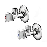 Ibergrif Eckventil 1/2 zoll Wandanschluss, 3/8 zoll Schlauchanschluss (2er Set)- Universal Ventile, Metall Eckventil Waschbecken,...