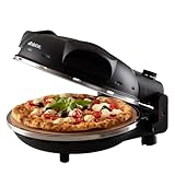 Ariete Pizzaofen 917, 4-Minuten-Pizza, Pizzaofen mit 5 Garstufen, Feuerfeste Platte zum Wiederaufwärmen, Holzbrettchen im Lieferumfang...