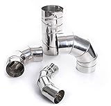 Edelstahl Bogen Ofenknie Kaminrohr Ofenbogen Knie Rohr Heizung Schornstein Sanierung 0-90° verstellbar (Ø 120mm) von rg-vertrieb