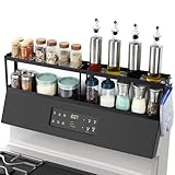 OTraki Ofenregal mit 2 Ebenen, magnetisch, 38,1 x 10,2 cm, Schwarz