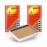 jameitop® 40er Set Anzünder mit Reibekopf je Packung 20 Stück extra Lange Brenndauer von 8 Minuten ideal für Kamin Grill Ofen...