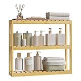 WOLTU Bambus Regal, Hängeregal, Badregal, Wohnzimmerregal, Badezimmerregal stehend, Bücherregal, Schuhregal, verstellbare Ablage, mit...