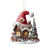Weihnachtsbaumschmuck – 2D-Acryl-Haus | kleine Taschenanhänger-Dekoration | festliches Accessoire für Urlaub, Küche, Wohnzimmer,...