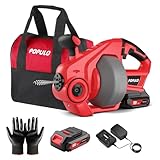 POPULO Rohrreinigungsspirale Akku-Rohrreiniger, 7,6m 18V Elektrischer Abflussreiniger für 18-65mm Rohrverstopfungen Verwendet,...