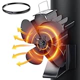 Kaminventilator Magnetisch, 3-in-1 Ofenventilator Ohne Strom, 4 Blättern Leiser Kamin Ventilator Kaminlüfter für...