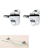 awen 2 Stück verstellbare Glasregalhalterung Wandregalhalterung für 3-20mm Spiegel Badezimmerregal Holz/Glas