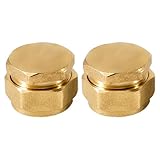 2 Stück Schraubfitting Stopfen, 16mm x 2mm Stopfen für Aluverbundrohr, Schraubfitting Übergang, Messing Klemmring Verschraubung,...