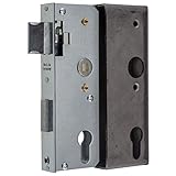 Metalltor-Ersatzschloss mit Einschweisskasten für 30 mm Rohr Dornmaß 40, Stulp 24x166 PZ/W