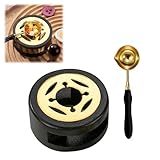 Wachssiegelwärmer Schmelzset, Wachsheiztopf Mit Schmelzlöffel, Siegelwachs-Ofen-Werkzeug, Siegelwachs Siegelwärmer, für...