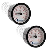 Lantelme 2 Stück Heizungsthermometer Set mit 1,55 Meter Fühler für Warmwasser Kapillarthermometer Boiler Wasserkessel Analog Heizung...