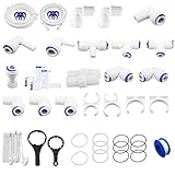 Geekpure Zubehör Set Teile Kit für Umkehr Osmose-System (1/4' 3/8' Rohr Quick Connector Fittings Schraubenschlüssel enthalten -Pack...
