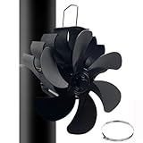 Ofenventilator,6 Blatt Kaminventilator,Leiser Kamin Ventilator für Holzöfen,Wärmebetrieben,Umweltfreundlich am Schornstein für...