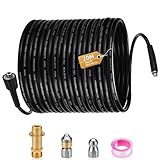 CAROD Rohrreinigungsschlauch 20m, mit M22 Adapter, Düsen starr + rotierend, 400Bar/60°C Hochdruckschlauch Geeignet für Kränzle...