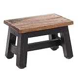 DESIGN DELIGHTS Holz HOCKER Monte | 30x20x21 cm (BxTxH), Mahagoni Massivholz | Rustikaler Blumenhocker, Pflanzenhocker, Beistellhocker,...