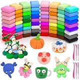AUAUY Modelliermasse-Set, Knete Starter Set, 72 Farben Lufttrocknende Magische Knete für Kinder, Modelliermasse Lufttrocknend, Art...