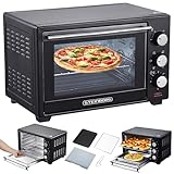 STEInBORG Mini Backofen 25 Liter | Pizza-Ofen | 3in1 Backofen | Minibackofen | Miniofen | Krümelblech | Ober-/Unterhitze | Konvektion...