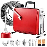 KingSaid Elektrische Rohrreinigungsmaschine 500W Abflussreiniger Spirale 220V Rohrreiniger Kanalreinigungsmaschine geeignet für...