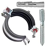 MegaHaustechnik 2-Schrauben-Rohrschelle aus Stahl verzinkt, mit Stockschraube und Dübel, Spannbereich 31 bis 36mm...