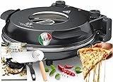 KESSER® Pizza-Ofen elektrisch bis 400 Grad | Elektrischer Pizzabäcker 1200W mit feuerfester Steinplatte & Timer Durchmesser 32cm | 5...