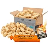 Samore 10 kg Öko (ca. 800 Stck) Kaminanzünder inkl. XXL Powerstick Grillanzünder Anzündwolle Holzwolle Anzünder Zündwolle