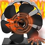 XUBX Ofenventilator Kaminventilator ohne Strom für Kamin Kaminöfen, 6 Flügeln, Holzbrenner, für Wärmezirkulation, geräuschloser...