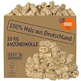 Anzünder Holzwolle 10kg (ca. 800 Stück), Kaminanzünder, Grillanzünder, Anzündwolle, Ofenanzünder, Feueranzünder, Holzwolle...