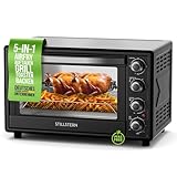 Stillstern Minibackofen mit Umluft 35L (DE Version) Pizza Ø28, CYCLONE PRO+ Antihaftbeschichtung, Auftauen, 2h Timer, Camping Mini...