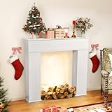 UnboxGermany Kaminumrandung, dekorativer Rahmen für Elektrokamin, 107 x 18 x 100 cm, dekorativer Kamin mit Stauraum, Kaminkonsole,...