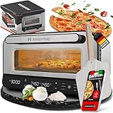 Heidenfeld Pizzaofen | 1850 Watt bis 450°C - Backofen inkl. Pizzastein & Pizzaschieber - Pizzaofen elektrisch - Pizza Ofen -...