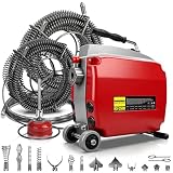 1250W Elektrisch Rohrreinigungsmaschine [Spiralen Ø10mm 3M + Ø22mm 17.5M] Rohrreinigungsspirale für Ø20-200mm, Rohrreinigungsgerät...