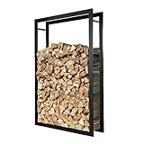 Loywe Kaminholzregal 100X25X150cm Kaminholzhalter Brennholzregal Feuerholzregal Kaminholzständer Brennholz Holzhalter aus Metall in...