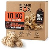 Flame Fox Anzündwolle XXL 10kg aus Öko-Holzwolle & Wachs I Kaminanzünder & Grillanzünder für Kamin, Ofen & Feuerschale I...