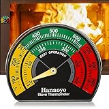 Kaminofen Thermometer Magnetisch Holzbrenner-Aufsatzthermometer, Kaminofen Thermometer Für Ofenrohr, Holzscheite, Kamin,...